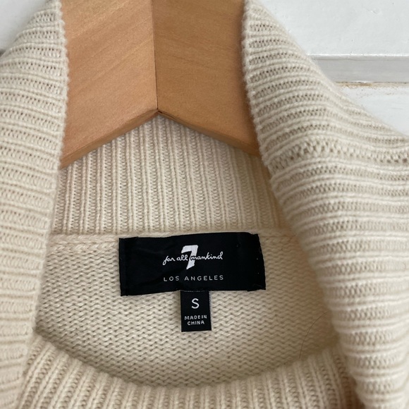 7 For All Mankind cream sweater - S - Picture 3 of 3